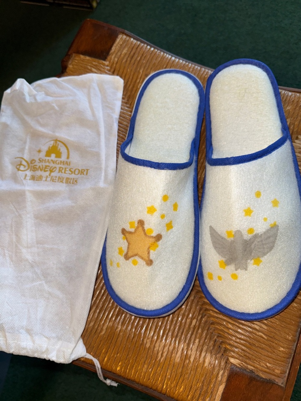 Disney Shanghai Resort Toy Story Slippers for guest room 12” long new w dust bag